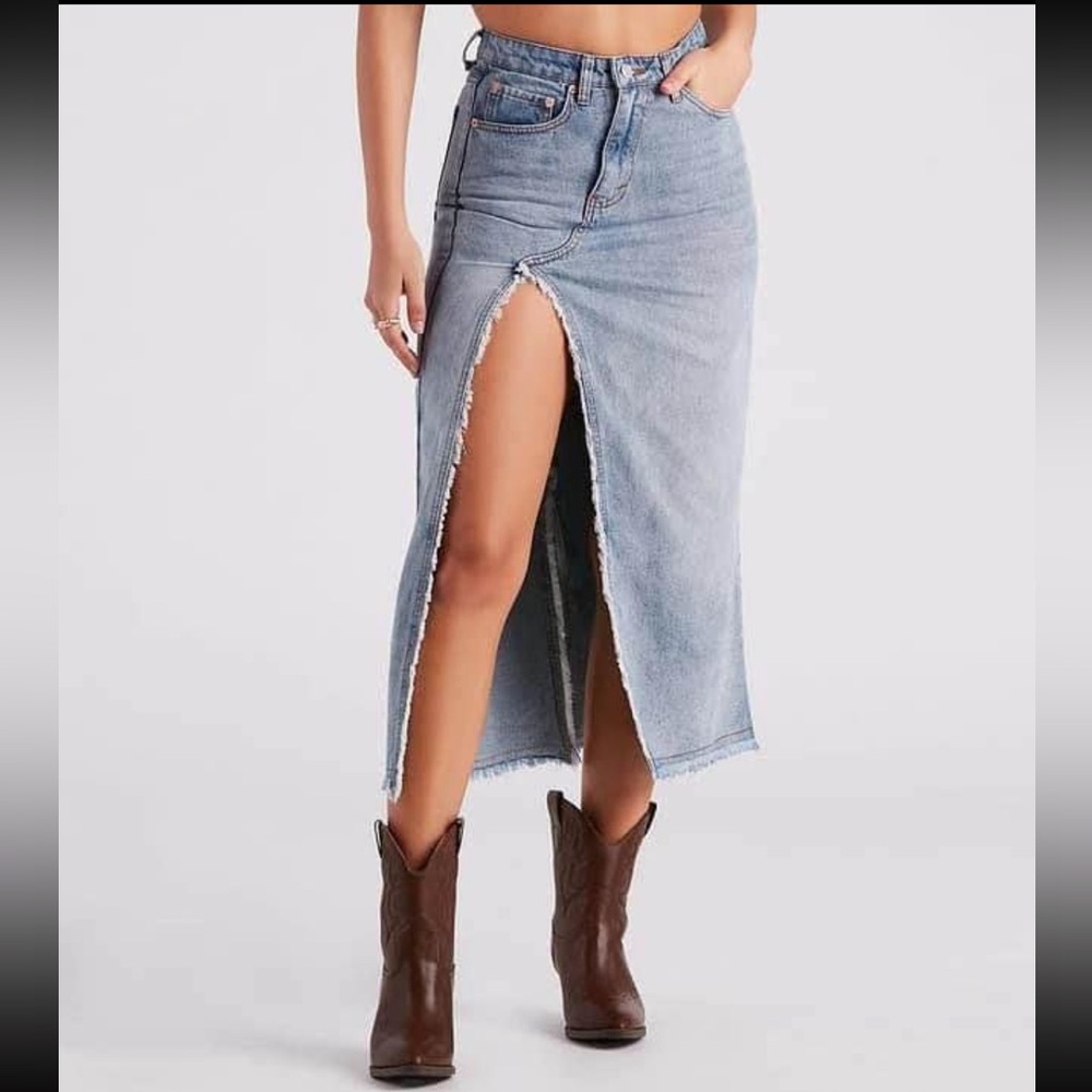 Windsor babe denim midi maxi skirt NWT Small